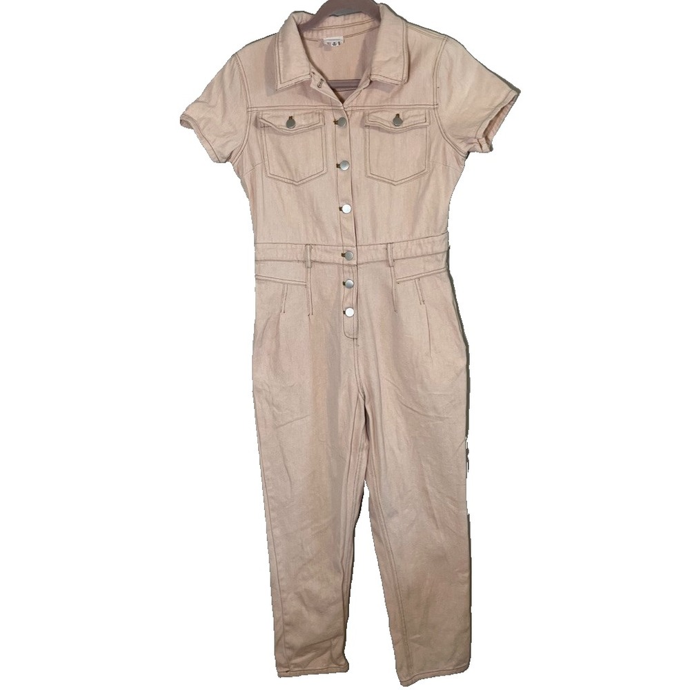 Denim Jean Jumpsuit M Western Festival Boho Indie Grunge Skater Utility Gorp